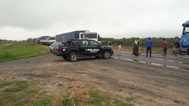 Im genes del cierre del cruce Chaco Santa Fe por ruta 95 a la